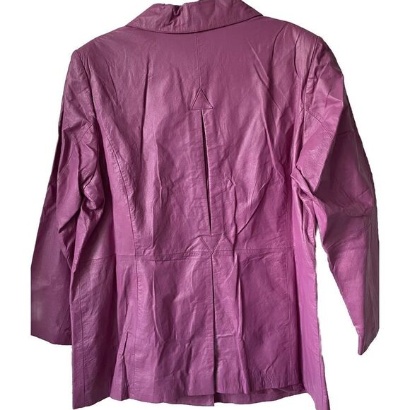 New w/Tags ROAMAN’S Vintage Leather Blazer Jacket in Berry  Plus Size 20W - Picture 3 of 4